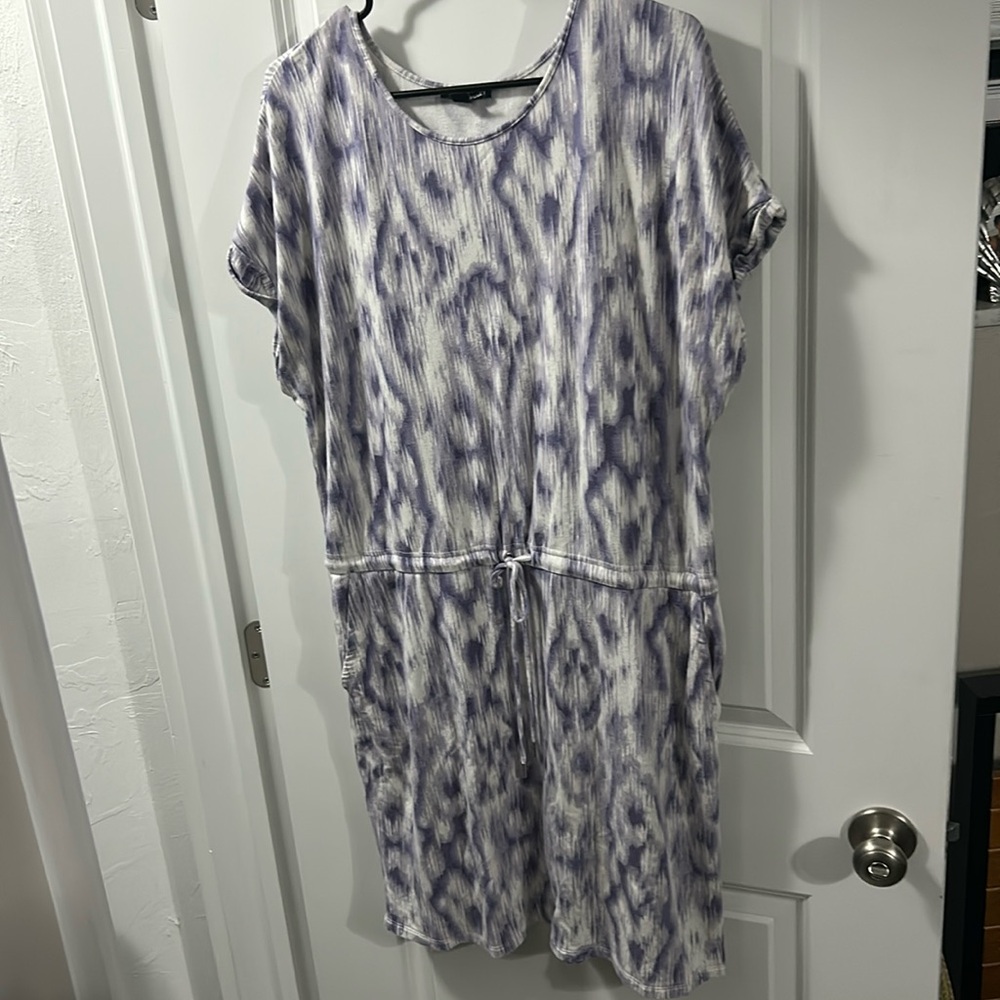 Purple dress with pockets - waist tie